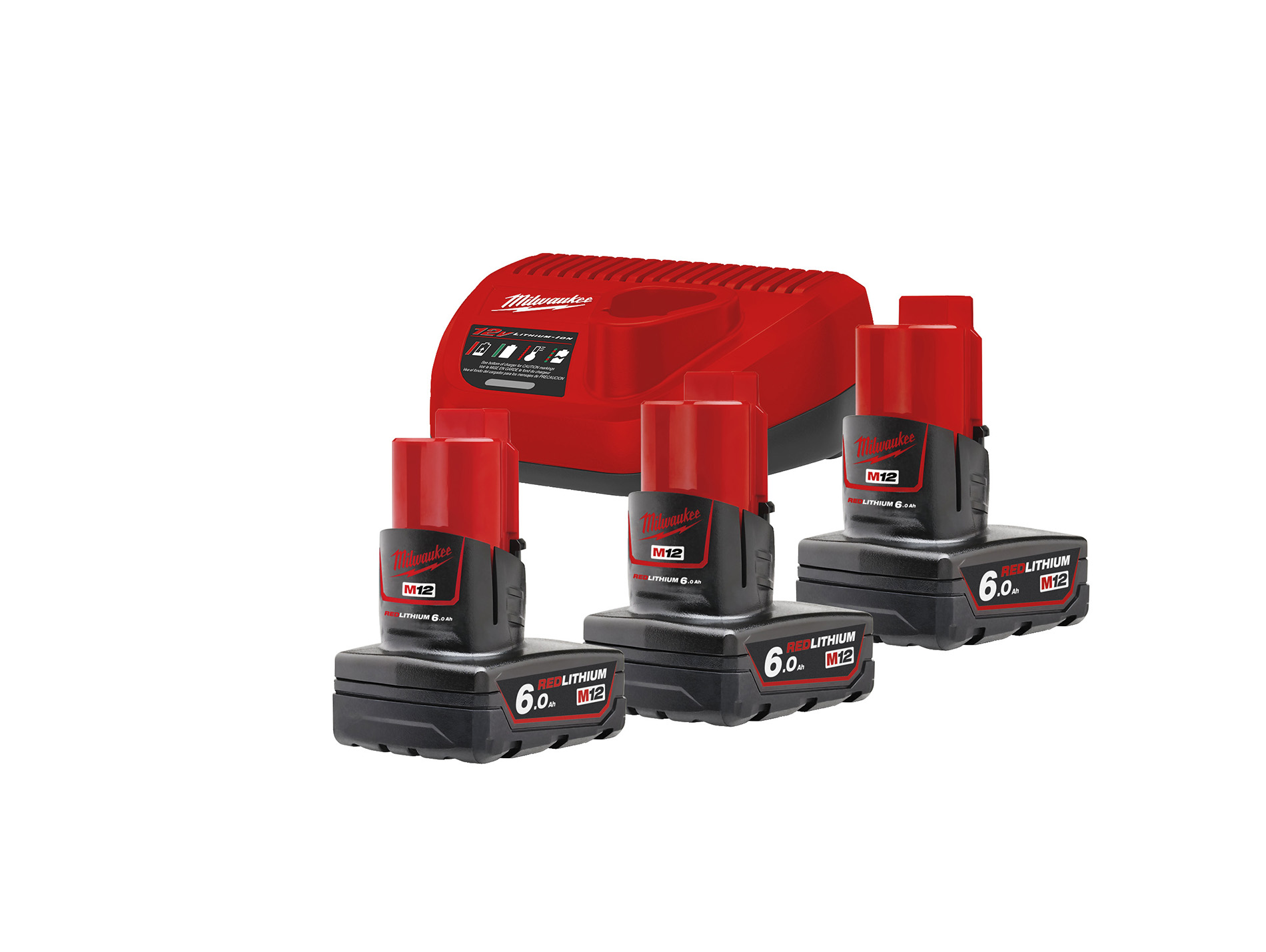 Pack 3 batteries MILWAUKEE NRG M12 B6 12v 6ah + chargeur C12C